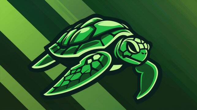 A green turtle mascot logo with a gradient background in the same color. AIG51A.