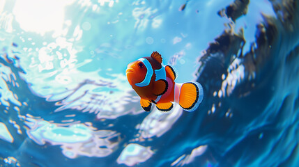 Fototapeta na wymiar Clownfish fish underwater