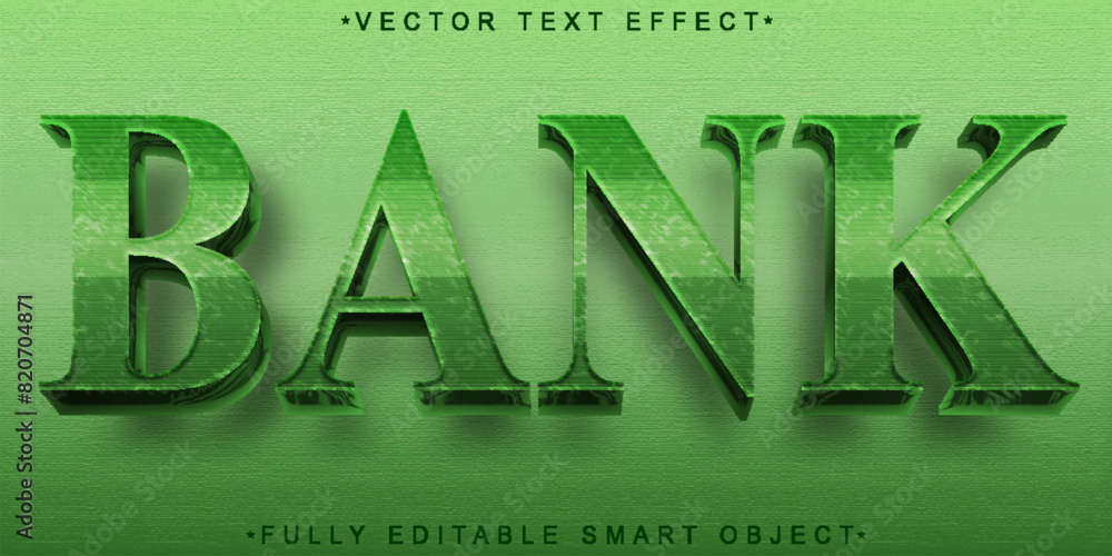 Poster green bank vector fully editable smart object text effect