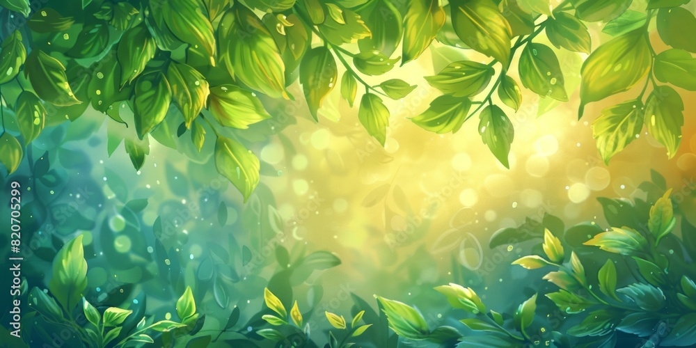 Poster summer nature bright background texture with empty copy space for text. illustration