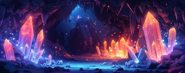 A subterranean city carved into the depths of the earth, with glowing crystals and luminescent fungi illuminating the cavernous halls and tunnels.   illustration.