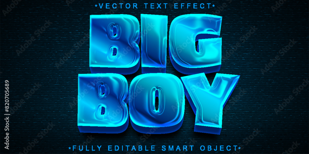 Poster Blue Big Boy Vector Fully Editable Smart Object Text Effect