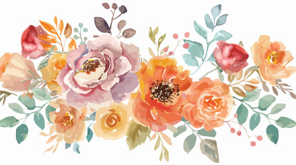 Colorful watercolor flower arrangement for background