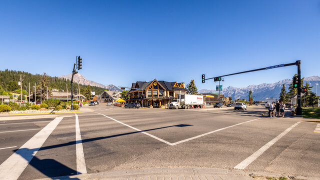 Street view of Town Jasper, JASPER, CANADA.