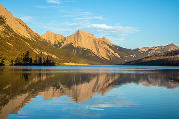 Beautiful reflection at Medicine Lake, Jasper National Park, Alberta, Canada