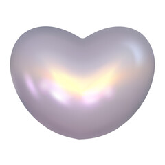 Chrome 3d heart metal element. Silver and purple holographic shape. 3d chrome vector for futuristic and 90s design