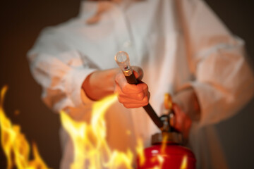 火事・女性 © naka