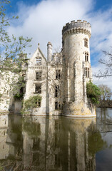 Renaissance castle of  La Mothe-Chandeniers, France. A RENAISSANCE/NEOGOTHIC-style castle of the...