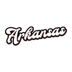 Arkansas hand made script font. Vector Arkansas text typography design for tshirt hoodie baseball cap jacket and other uses vector