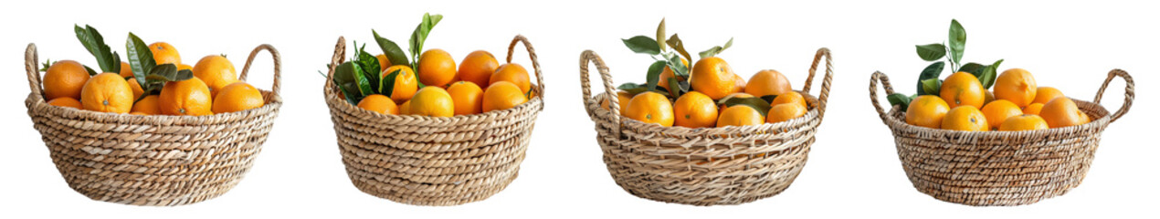 Orange, basket, isolated, PNG set, collection