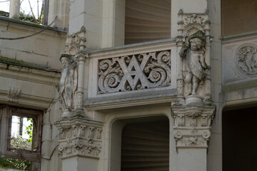 Obraz premium Renaissance castle of La Mothe-Chandeniers, France. A RENAISSANCE/NEOGOTHIC-style castle of the 