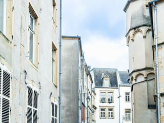 Street view of old village Thionville in France