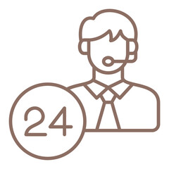 24 Hours Support Icon