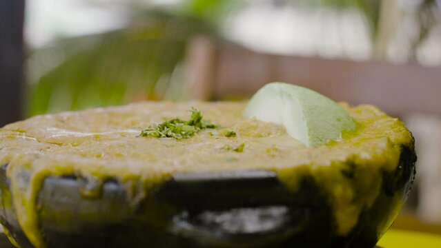 Detail shot of traditional seafood casserole