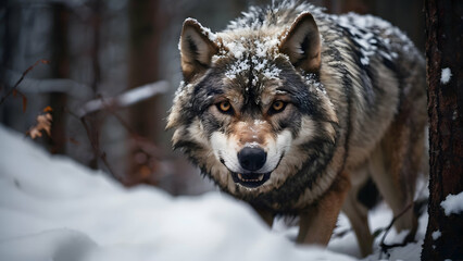 Fototapeta premium wolf in winter