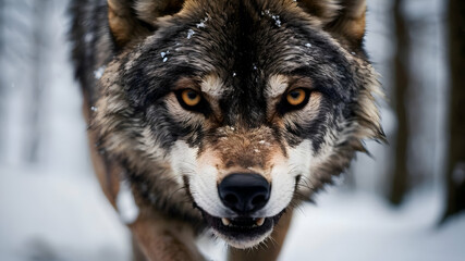 Obraz premium gray wolf portrait
