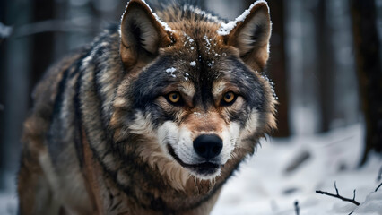 Fototapeta premium gray wolf canis lupus