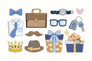 Fathers Day Illustration Set