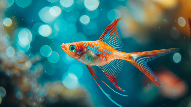 Swordtails fish underwater