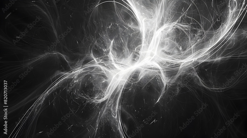 Aufkleber infinite space silhouette: a geometric pattern of endless lines forming an abstract