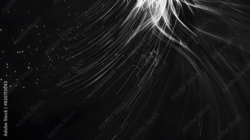 Poster infinite space silhouette: a geometric pattern of lines forming an abstract