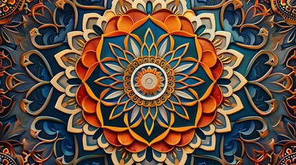 Stunning pattern background featuring intricate mandala designs, vibrant theme, dynamic, Multilayer, bohemian art backdrop