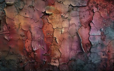 Fototapeta premium Stunning texture background featuring aged, cracked paint with rich colors, vintage theme, dynamic, Multilayer, rustic backdrop