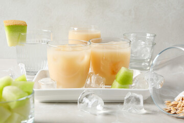 Juicy and tasty summer time fruit concept - melon