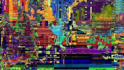 Obraz premium TV noise static effect, abstract glitch background. Fractal digital art pattern