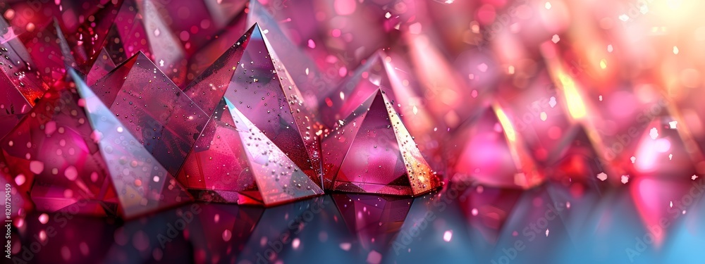 Poster abstract background created by pink triangles lined up to form a beautiful pattern.