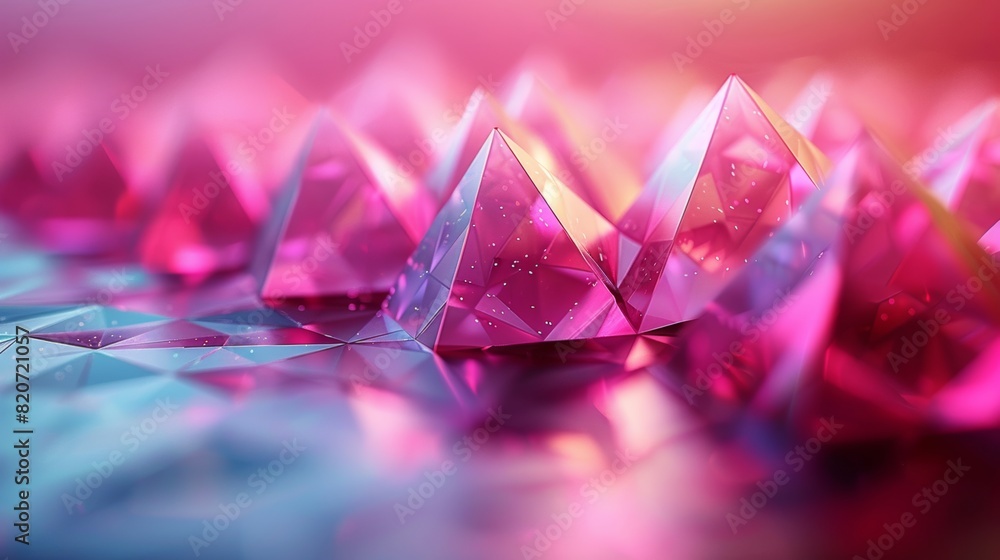 Poster abstract background created by pink triangles lined up to form a beautiful pattern.