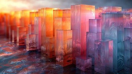 Colorful Crystal Abstract in Surreal Background