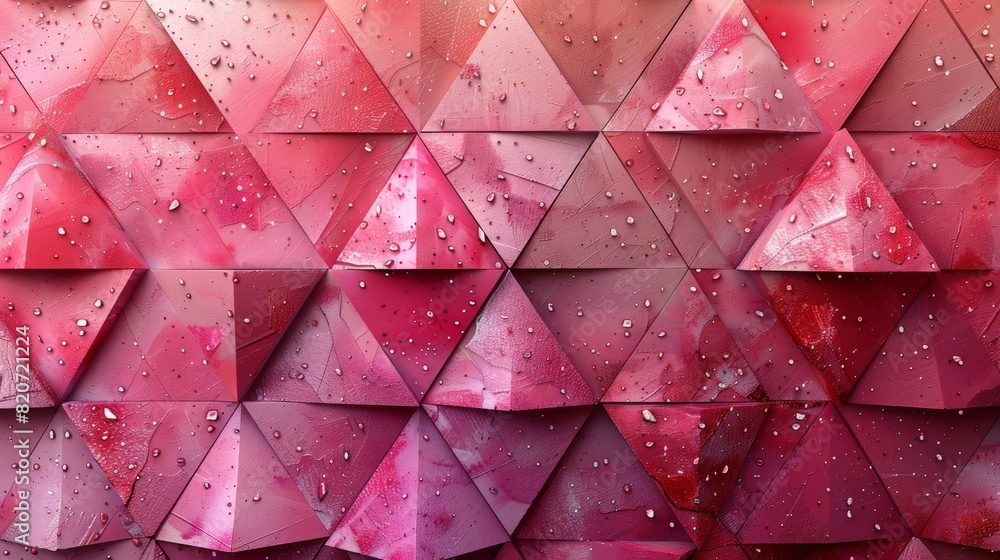Poster abstract background created by pink triangles lined up to form a beautiful pattern.