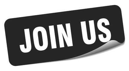 join us sticker. join us label