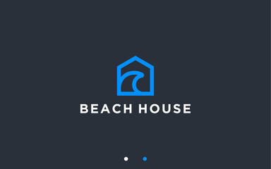 beach house logo design vector silhouette illustration