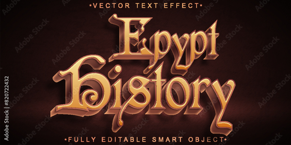 Poster egypt history vector fully editable smart object text effect