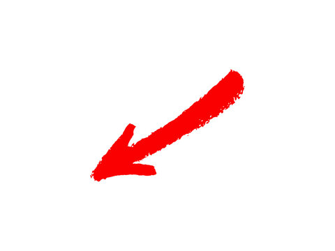 Red arrow marker isolated on background. Red arrow marker isolated png transparent. arrow mark hand drawn. Red arrows icon. Arrow drawn on white background