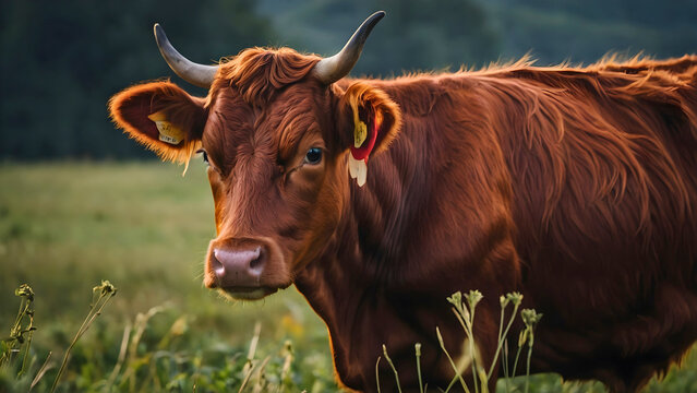 Red heifer cow.