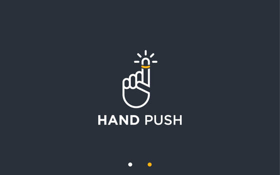 hand push logo design vector silhouette illustration