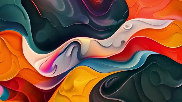 Abstract colors moving background 4k video. Fluid art drawing video, abstract acrylic texture with colorful waves. Liquid paint mixing backdrop with splash and swirl. Detailed background motion 4k