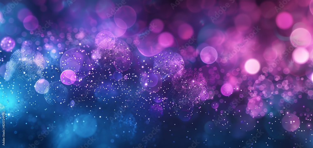 Wall mural sophisticated bokeh background showcasing purple and blue light orbs, magical theme, ethereal, blend