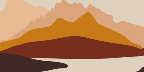 Abstract mountain landscape vector illustration