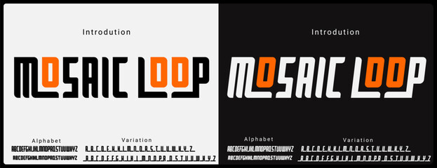 Alphabet vector font with variation ligature. typography of bold font with ligature.
