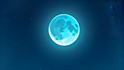 Obraz premium a closeup photo illustration of a blue moon=AI generated illustration