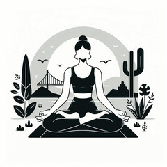 Hand drawn international day of yoga illustration