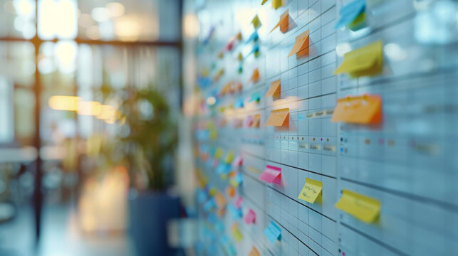 Visual representation of tasks progressing in project management tool.