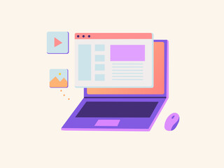 Ilustración dibujada a mano de diseño web