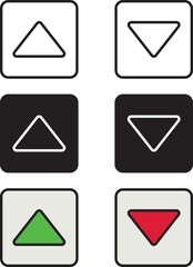 Arrows Up and Down in different style. Vector ilustration
