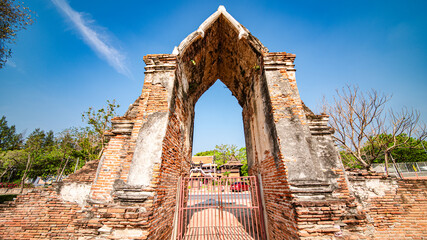 The west gate of Ratchaburana Temple. It is an ancient temple from the Ayutthaya period. It is over...