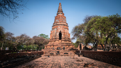 pagoda or stupa Ancient from the Ayutthaya period in Wat Ratchaburana, an ancient temple over six...